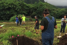 Students assess soil at Waimanalo Research Station